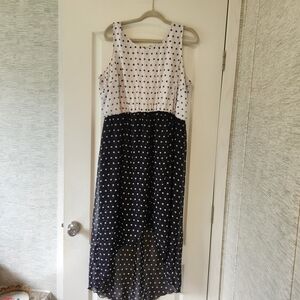 Cato Black and White Sleeveless High Low Dress Size 18/20W Euc